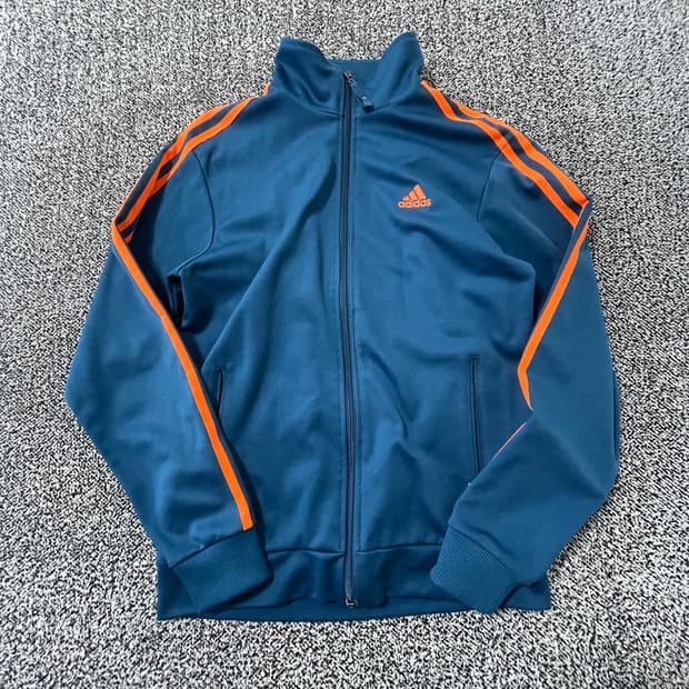 빈티지9. 아디다스 트랙탑 블루 네온 오렌지 져지