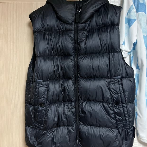 [XL] 스톤아일랜드 가먼트다잉 패딩조끼 네이비
