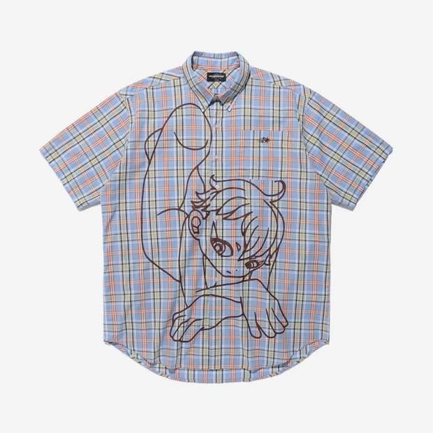 나이스고스트클럽 ANGEL CHECK BIG BIG HALF SHIRT_