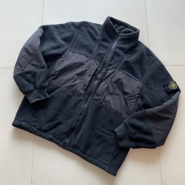 스톤아일랜드 플리스 후리스 자켓 점퍼 xl 블랙