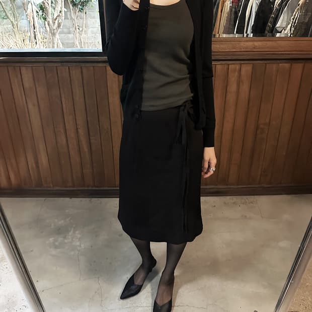 ISABEL MARANT ribbon tie midi skirt