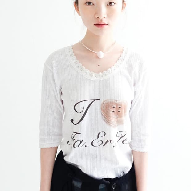 샵페어리 faerie lace T-shirt (ivory)