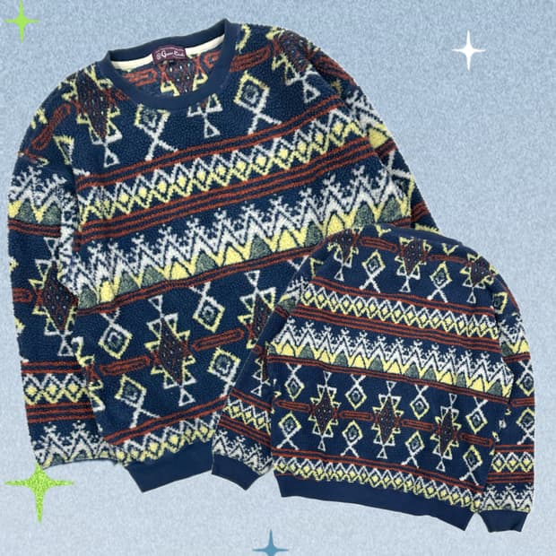 노르딕 플리스 라틴 히피 패턴 맨투맨 뽀글이 캠퍼 겨울