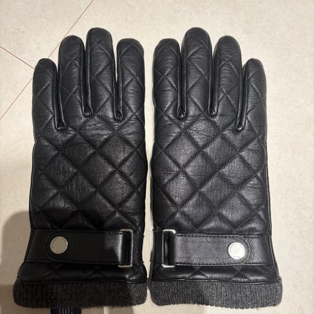 폴로 랄프로렌 퀄팅 가죽장갑 블랙 m 