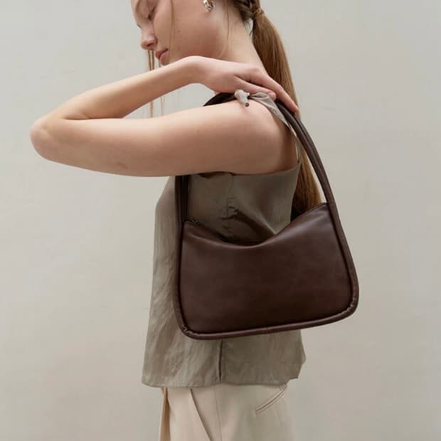 여밈 미니 릿지백 초코브라운