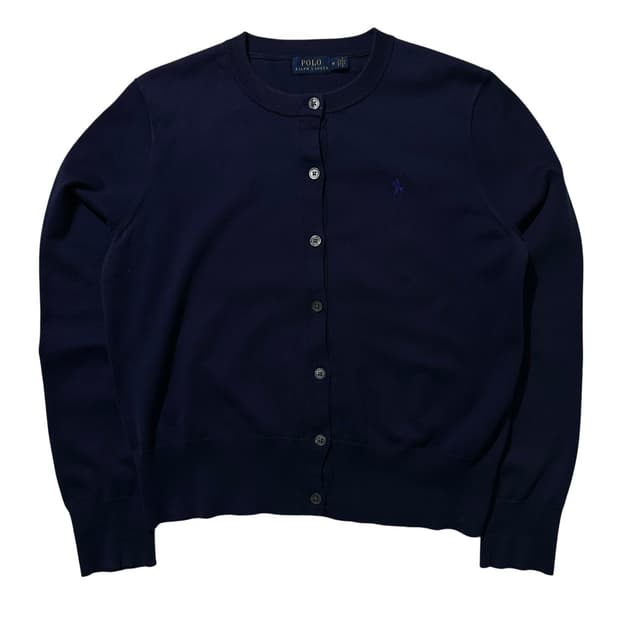 폴로 랄프로렌 라운드넥 니트 가디건 네이비
