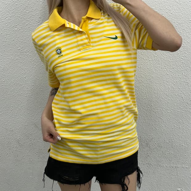 나이키 브라질 옐로우 단가라 pk반팔 S