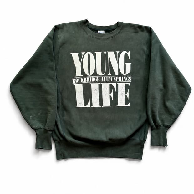 90s 챔피온 YOUNG LIFE 리버스위브 스웻셔츠 L