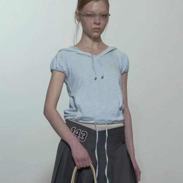 Sculptor Raglan Hoodie Tee Baby Blue