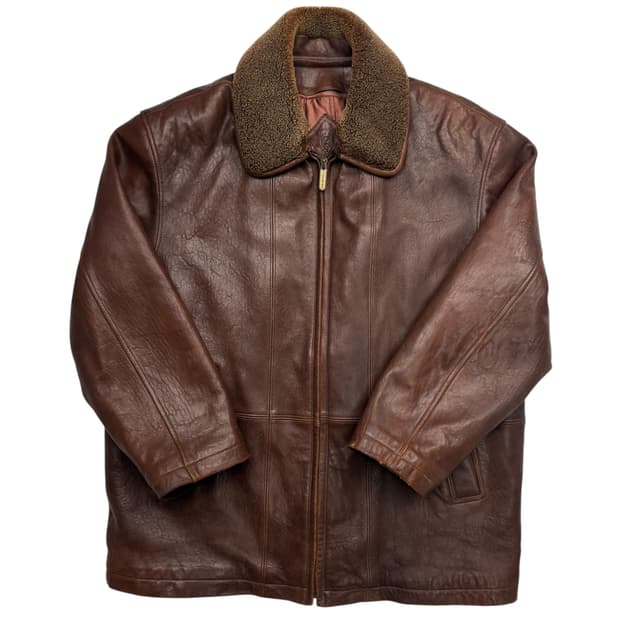 입생로랑 브라운 램스킨 레더 자켓 L
