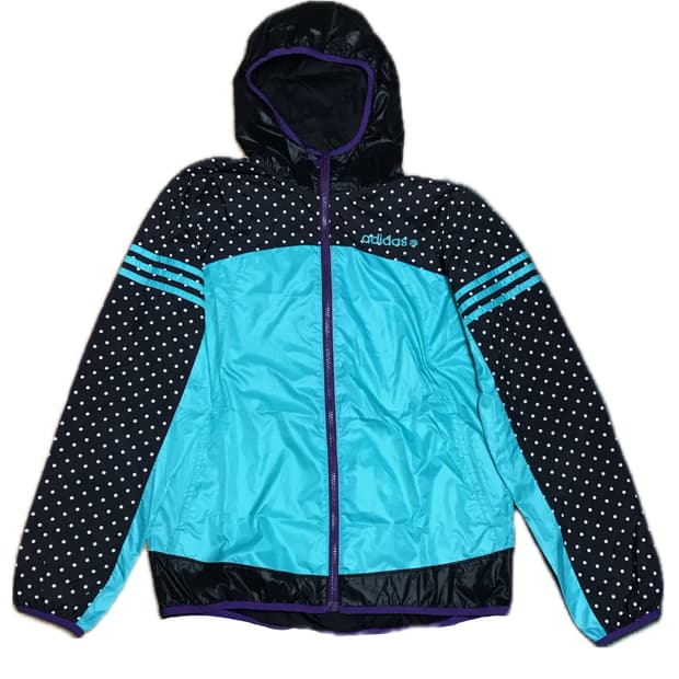 아디다스 민트 퍼플 도트 바람막이