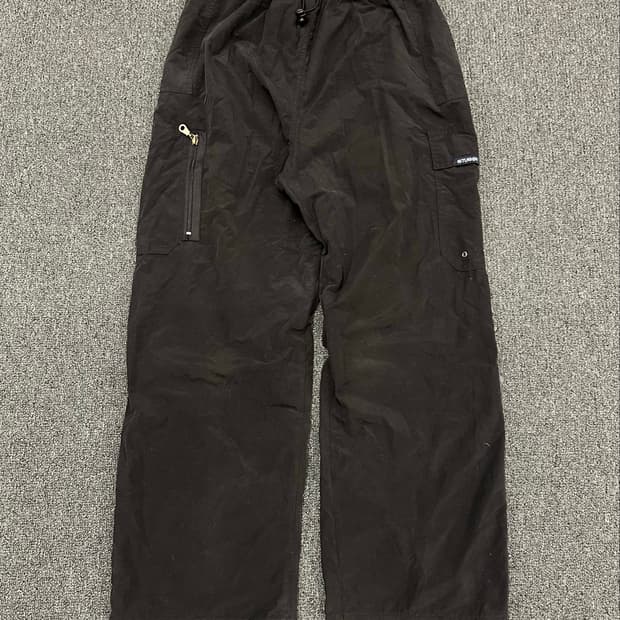 XL)90s 스투시 블랙 나일론 조거팬츠