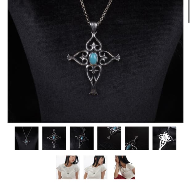 조실버 시그니처 터키석 크로스 펜던트