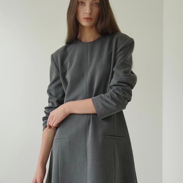 녹섭 Modern hourglass dress gray