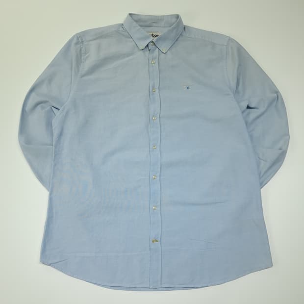 CL771 L 바버 코튼 버튼다운 클래식 블루 셔츠 남방