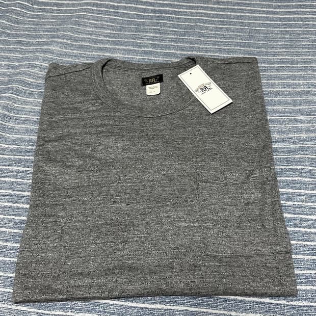 RRL 가먼트 다이 포켓 티셔츠 그레이 XL 1개