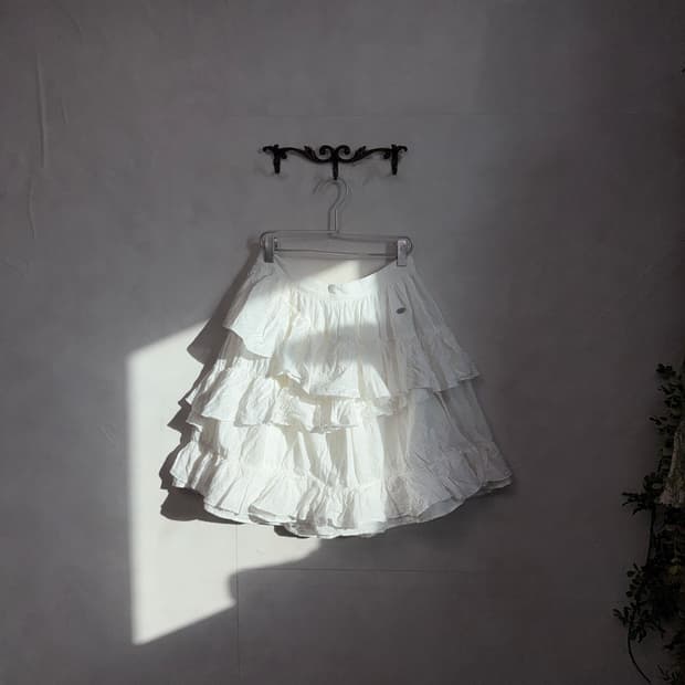 General Idea Unbal Cotton Frill Midi Sk