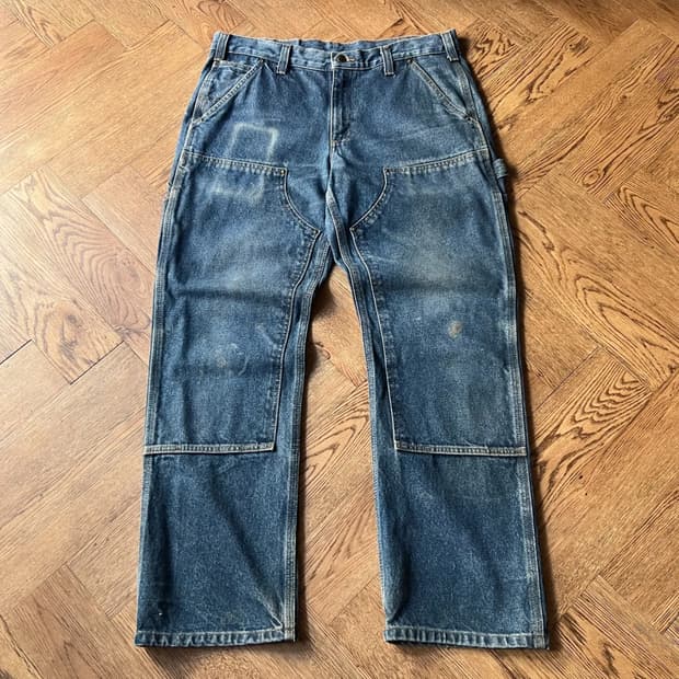 [34]칼하트 USA 빈티지 페이딩 더블니 워크 데님 팬츠