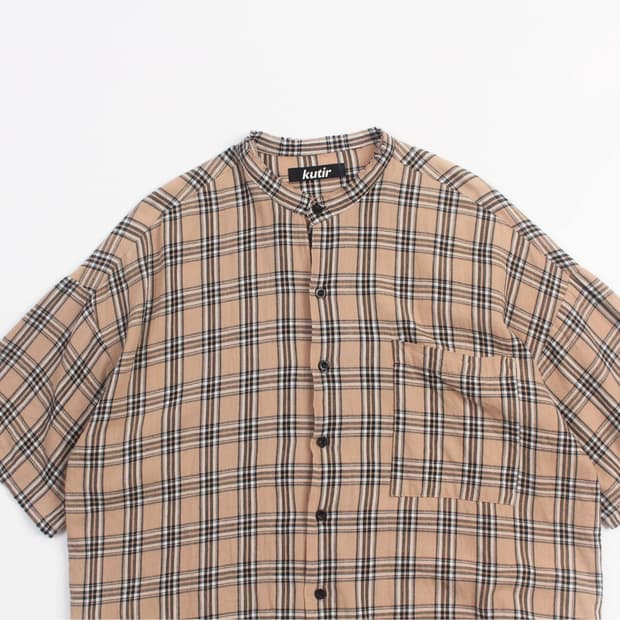 KUTIR Cut-Off Stand Collar Shirt