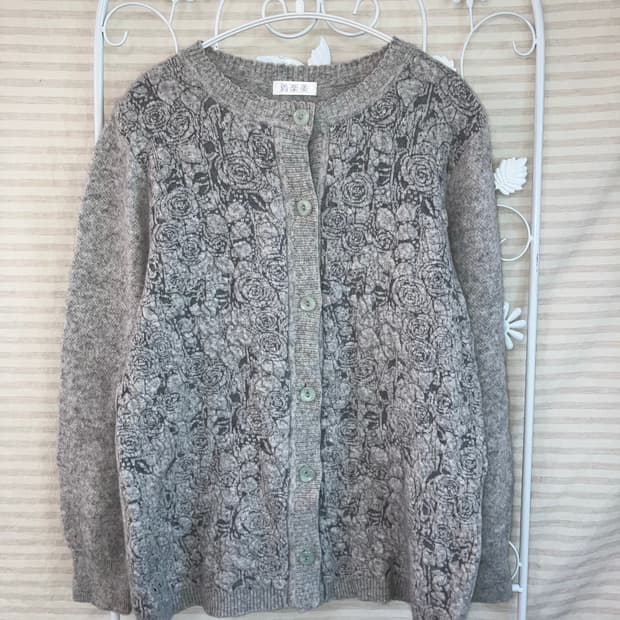 jpn vintage 멜란지 플라워 패턴 가디건 y2k 스트릿 갸루 펑키