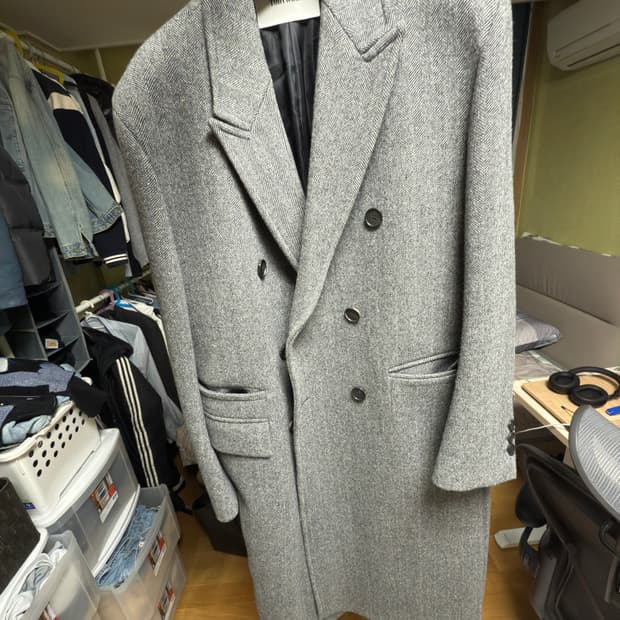 토니웩 헤링본 롱코트