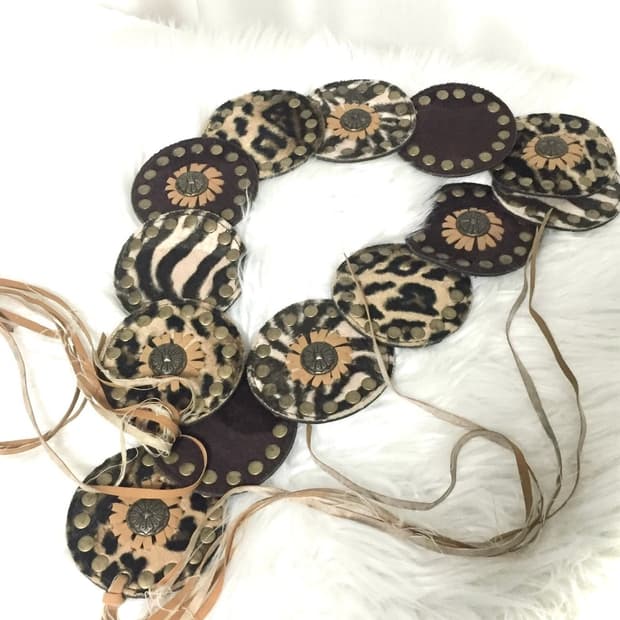 Leopard Circle Strap Belt 레오파드 갸루 스트랩 벨트