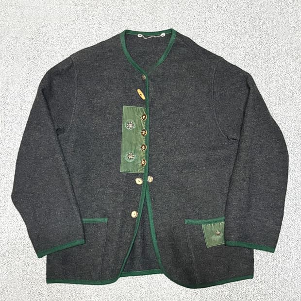 빈티지 에스닉 무드 울 카라리스 가디건 자켓