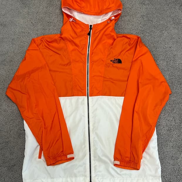 (L) 노스페이스 우븐 바람막이 화이트/오렌지