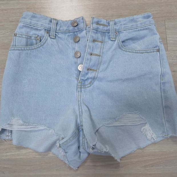 아뜨랑스 연청 데님 숏팬츠