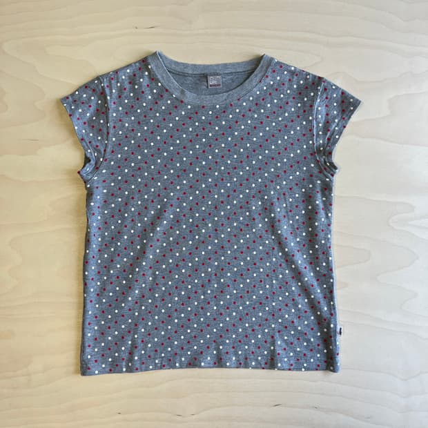 Beams Boy Dot Grey Short Sleeve Top