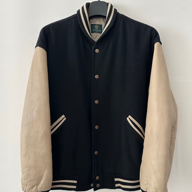 90‘s 일본빈티지 리얼레더 울 바시티자켓 L