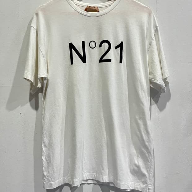N°21 화이트 로고 반팔 티셔츠 38 정품