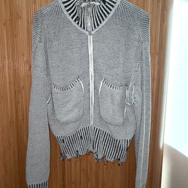 마뗑킴 컬러 립드 하이넥 집업