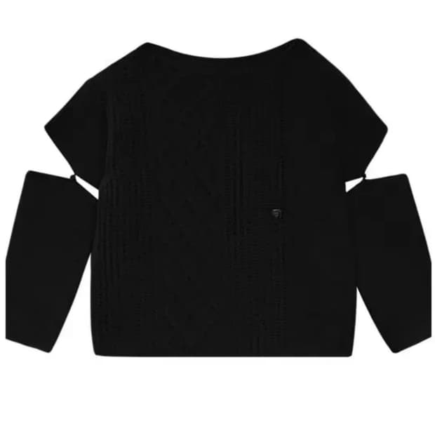 트리밍버드 보트넥 니트 블랙 