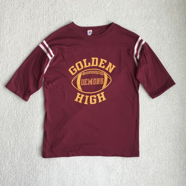 70‘s artex 풋볼 티셔츠 마룬