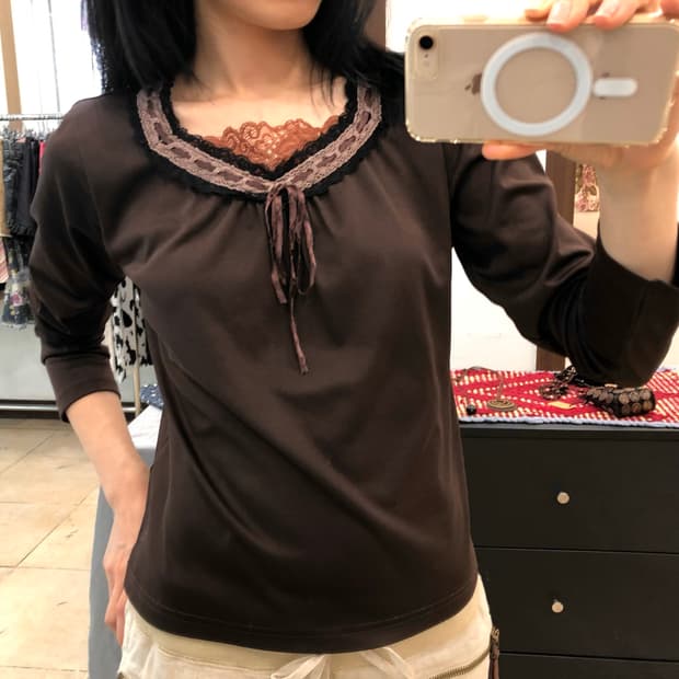 Cocoa Ribbon Long Tee