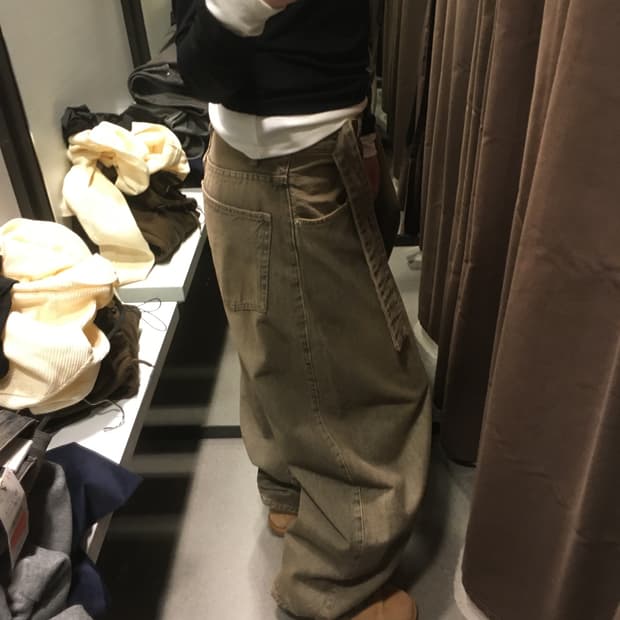 zara 로우라이즈 빈티지 브라운 데님팬츠