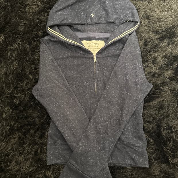 W closet GLITER HOOD ZIP UP