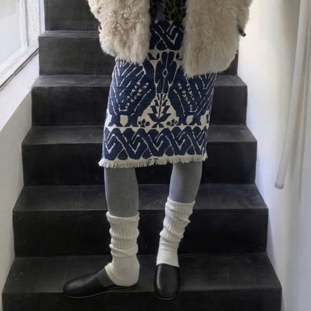 junko shimada 준코시마다 패턴 미디 스커트