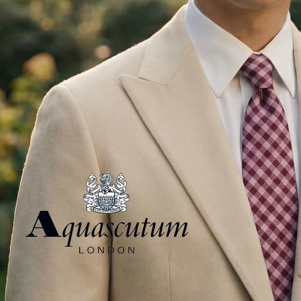 아쿠아스큐텀 실크 퍼플 체크 패턴 넥타이 7.8cm A+등급 A19726