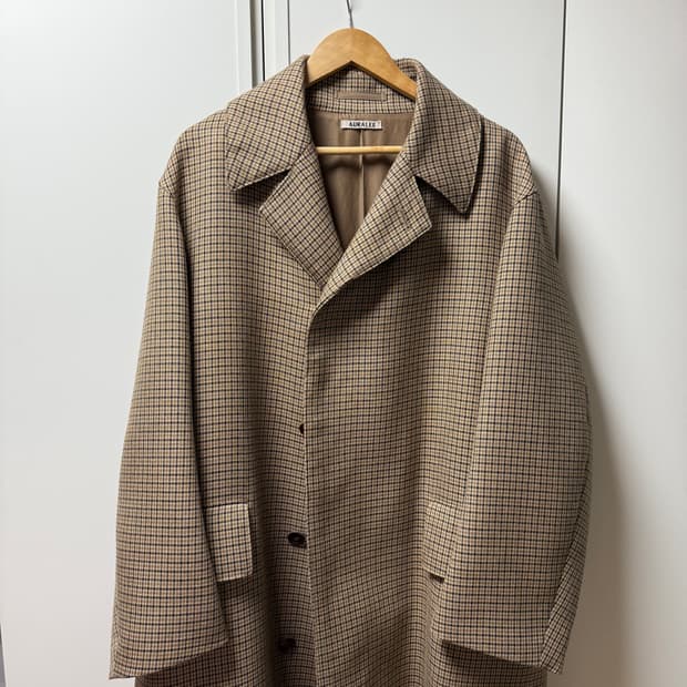 오라리 더블페이스 체크 코트 4