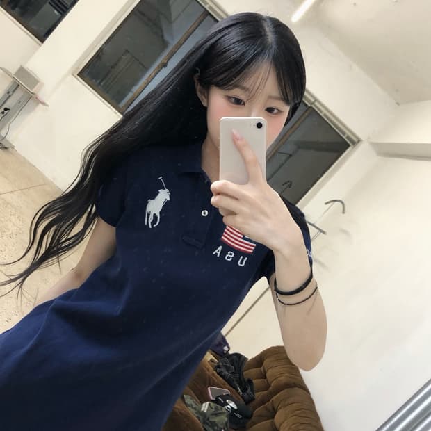 (핏보장💕)폴로 빅포니 USA 카라 원피스 네이비