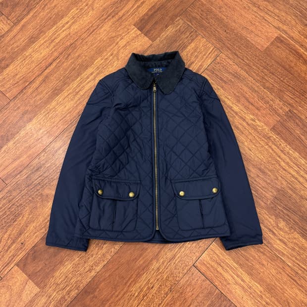 아동용 8-10 폴로 랄프로렌 네이비 퀼팅 자켓 