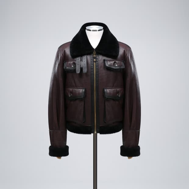 Real LambSkin - Crop Leather Mustang