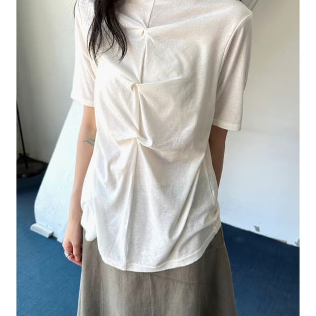 Shirred design stretched top