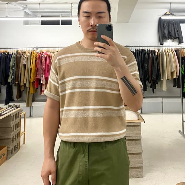 BEAMS knit half t-shirts 빔즈 니트 티셔츠