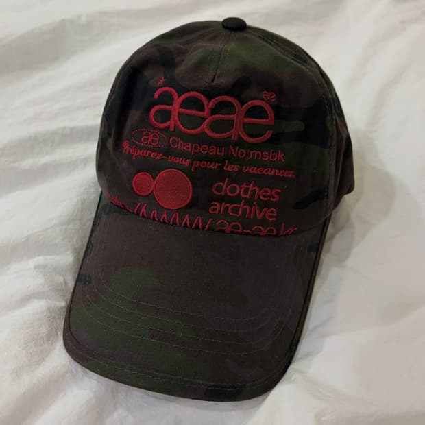 aeae 카모 web logo camo 5 pannel cap black