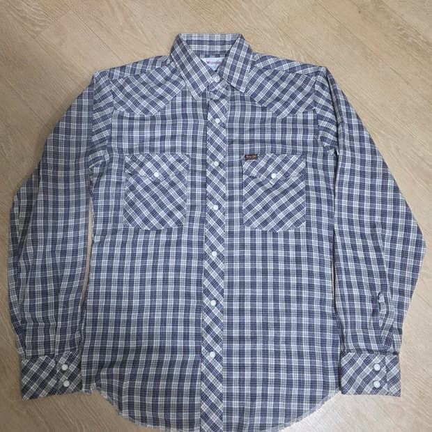 80s 빈티지 랭글러 웨스턴 체크 셔츠 S