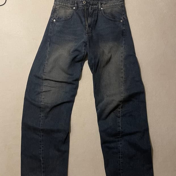 [새상품] Coor 쿠어 워시드 엔지니어 데님 팬츠 워시드 블루 S