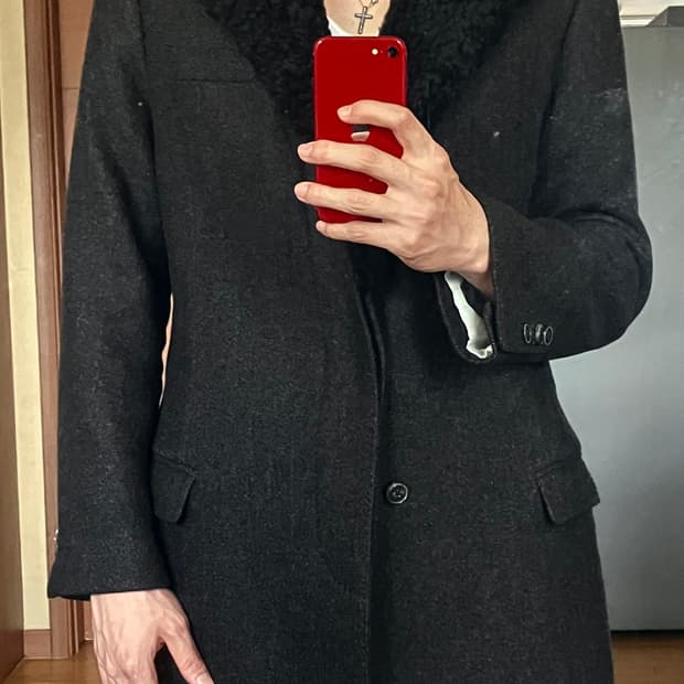 돌체앤가바나 양털 카라 코트